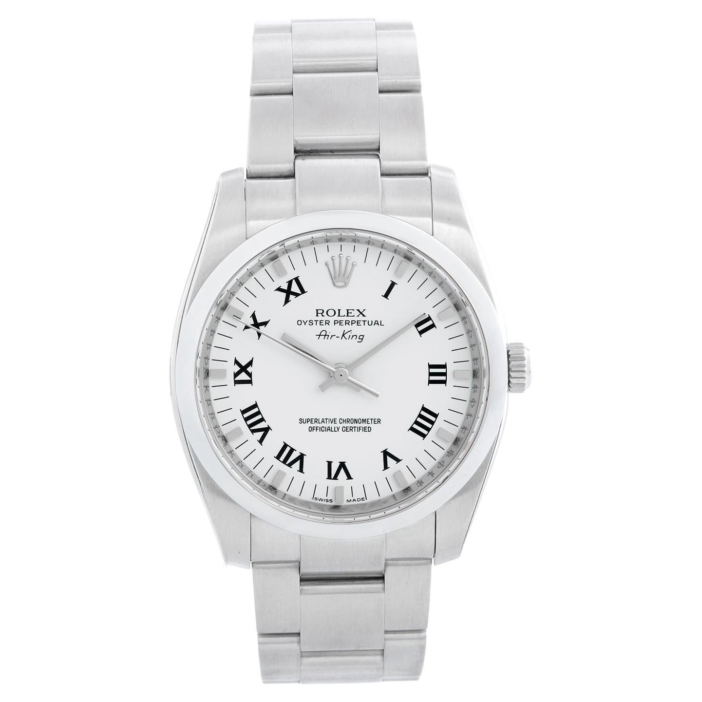 Rolex Air-King Men's Stainless Steel White Dial Watch 114200 For Sale