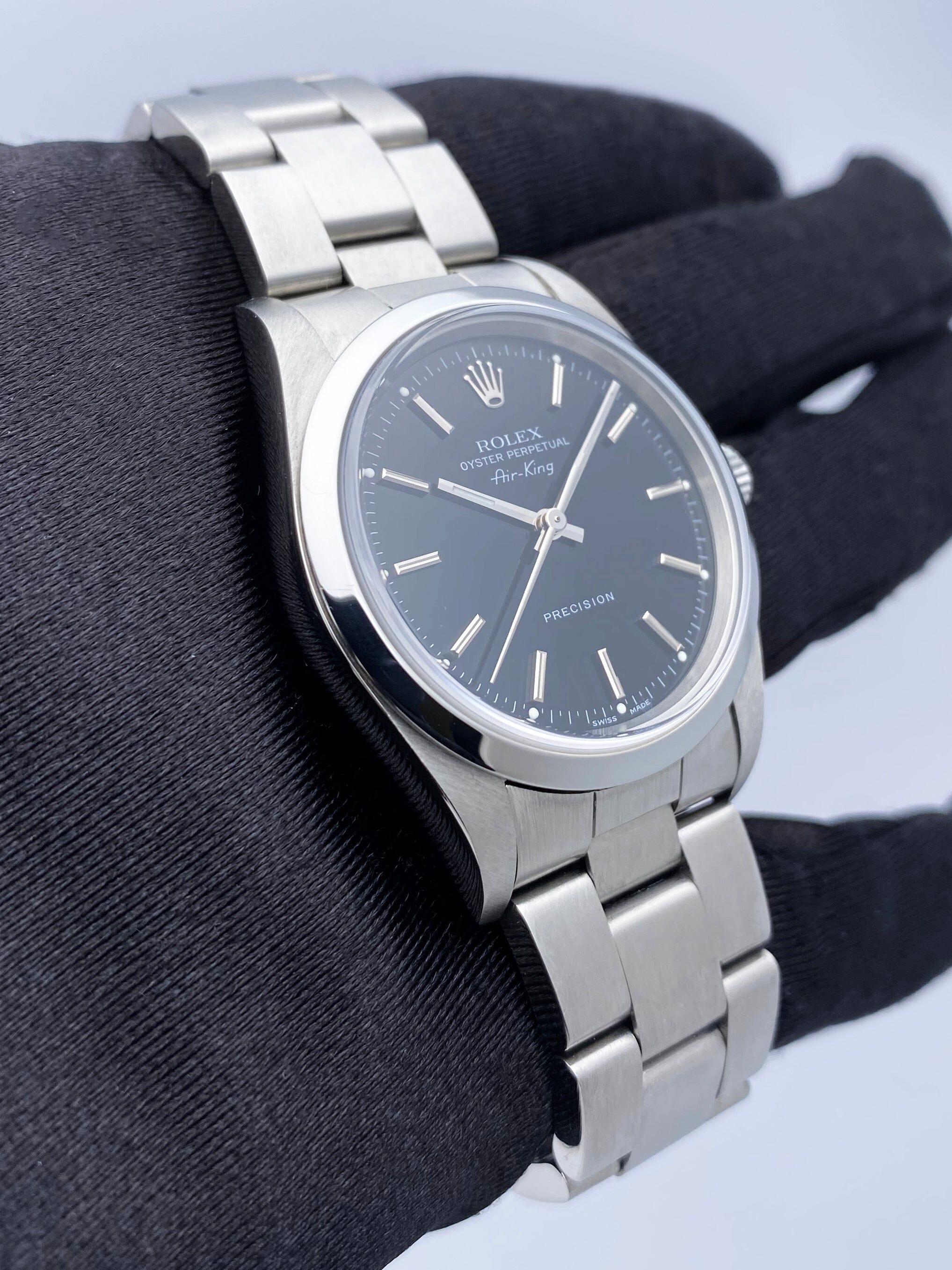 Rolex Air King Precision 14000M Mens Watch Box Papers In Excellent Condition For Sale In Great Neck, NY