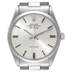Rolex Montre pour homme Air King Precision en acier avec cadran argenté vintage, modèle 5500