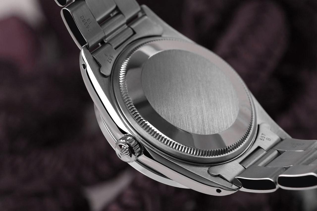 Round Cut Rolex Air King Red Vignette Diamond Dial Diamond Bezel & Lugs Steel Watch 14000 For Sale