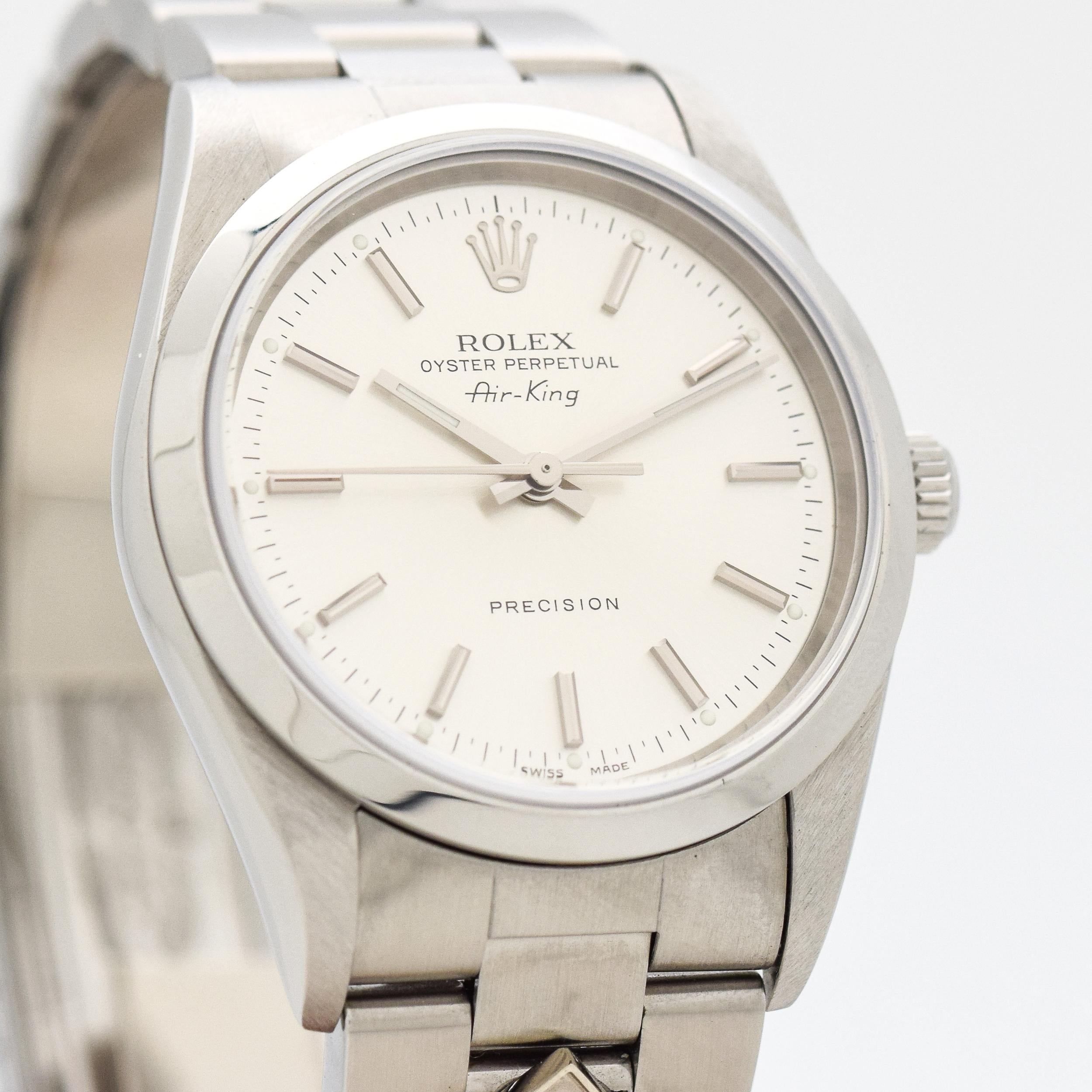 2006 Rolex Air-King Ref. 14000 M Stainless Steel Domino's (These watches were typically rewarded to Domino's Pizza Managers that meet certain high sales goals) watch with Original Rolex Papers with Original Silver Dial with Applied Steel