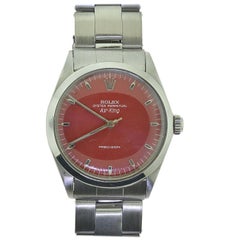Vintage Rolex Air King Ref. 5500 Burgundy Maroon Dial Steel Watch 'W-141'