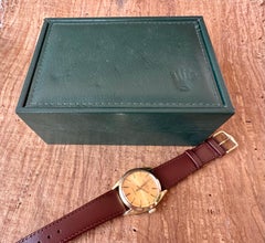 Rolex Air King Referenz 5520 1960er Jahre Gold Capped Shell Champagner Zifferblatt 34mm Uhr.