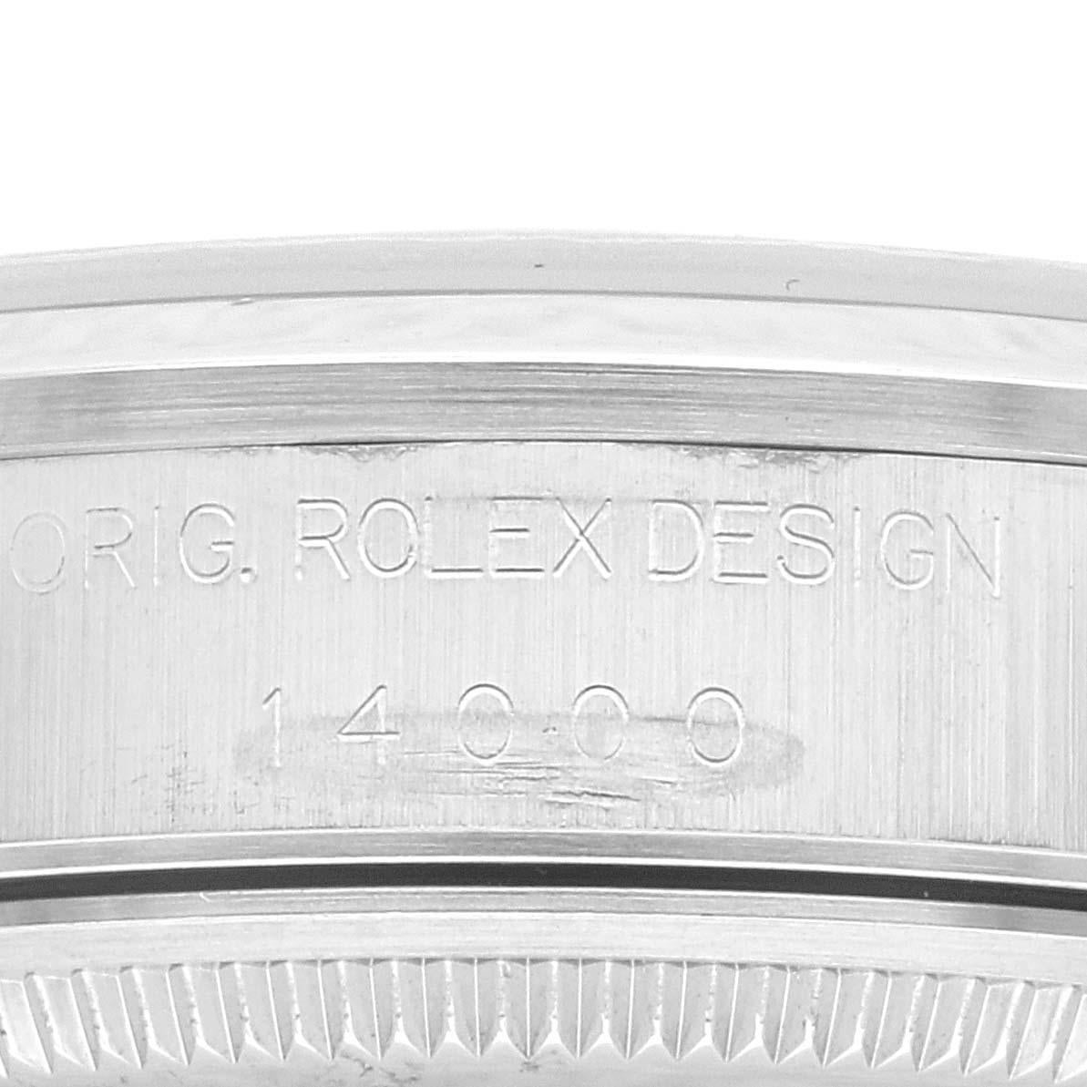 Rolex Air King Stahl-Herrenuhr mit Lachs-Zifferblatt und Rauchglas-Lünette 14000 2