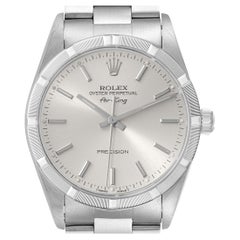 Rolex Air King Cadran Silver Lunette Tournée Acier Montre Homme 14010