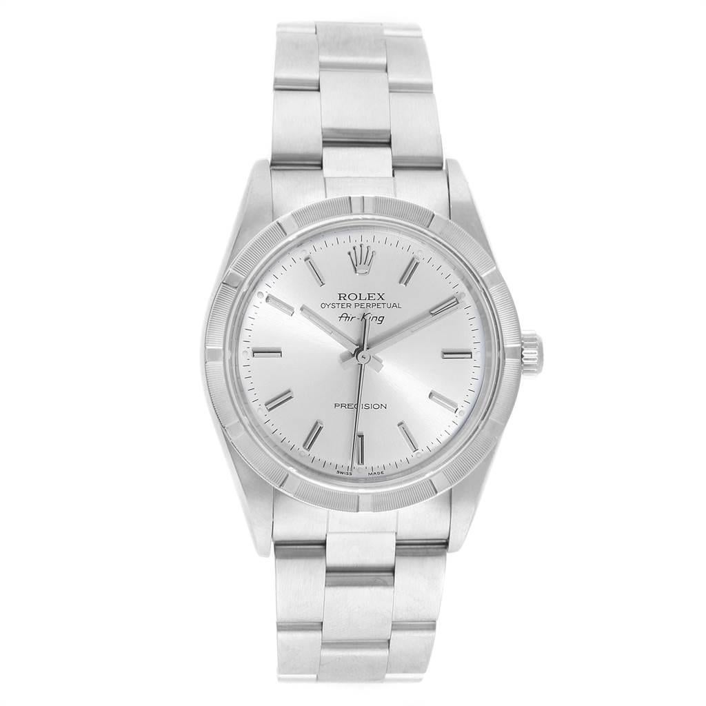 Rolex Air King Silver Dial Oyster Bracelet Steel Men’s Watch 14010 In Excellent Condition In Atlanta, GA