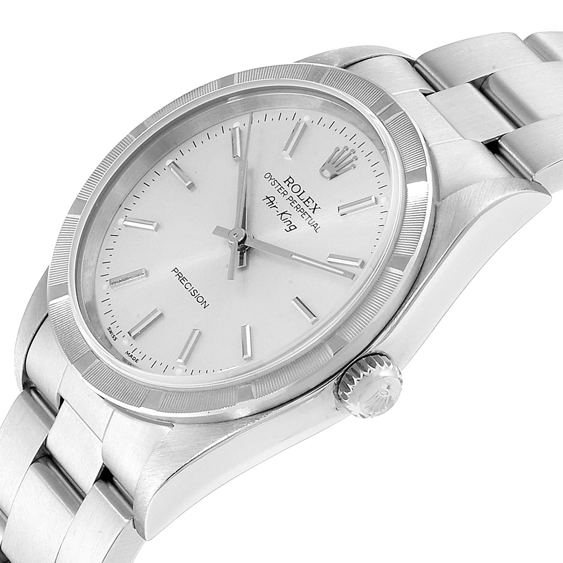 Rolex Air King Silver Dial Oyster Bracelet Steel Men's Watch 14010 For Sale 2