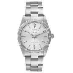 Stahl-Herrenuhr 14010 von Rolex Air King mit silbernem Zifferblatt