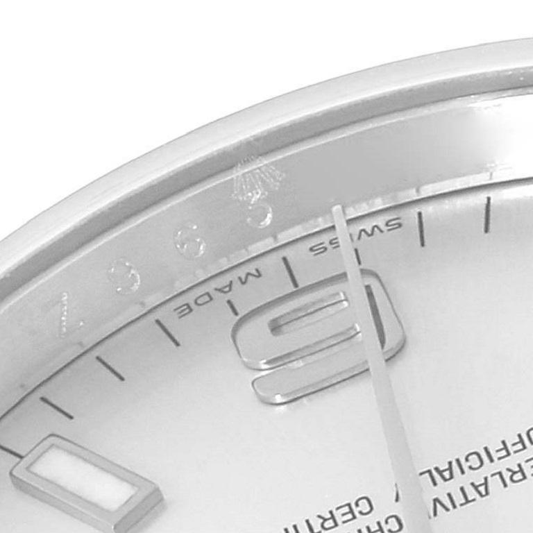 Men's Rolex Air King Silver Dial Arabic Numeral Steel Mens Watch 114210 Box Card For Sale