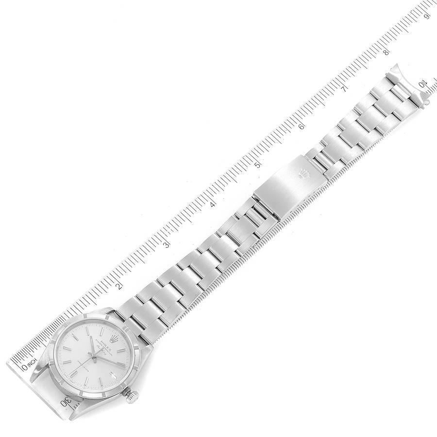 Rolex Air King Stahl-Herrenuhr 14010 mit silbernem Zifferblatt und gedrechselter Lünette im Angebot 7