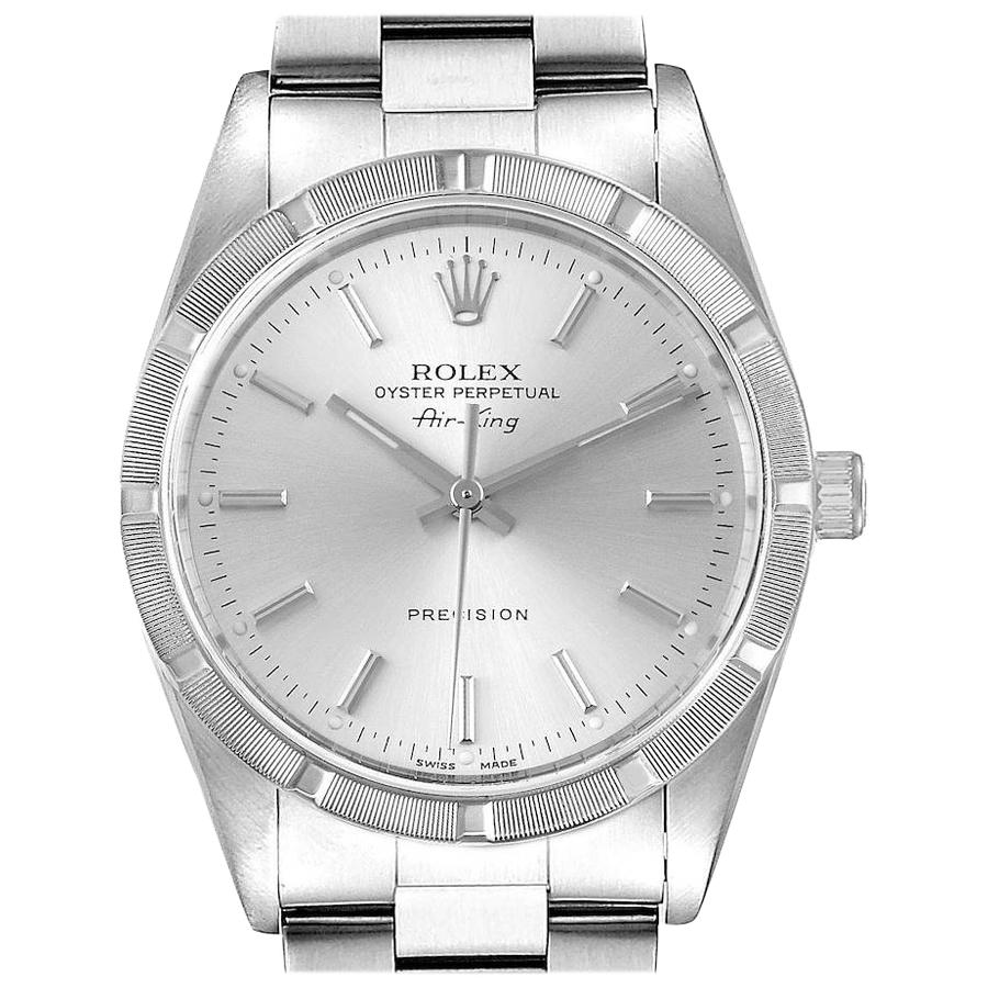 Rolex Air King Silver Dial Oyster Bracelet Steel Men's Watch 14010