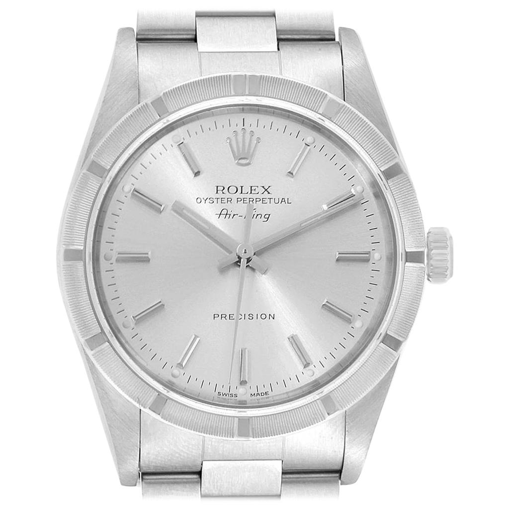 Rolex Air King Silver Dial Oyster Bracelet Steel Men's Watch 14010 For Sale