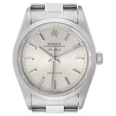 Rolex Air King Silver Dial Smooth Bezel Steel Men's Watch 14000