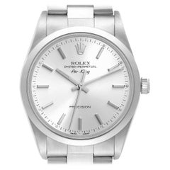 Rolex Air King Silver Dial Smooth Bezel Steel Mens Watch 14000