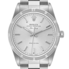 Rolex Air King Silver Dial Steel Mens Watch 14010 Box Papers