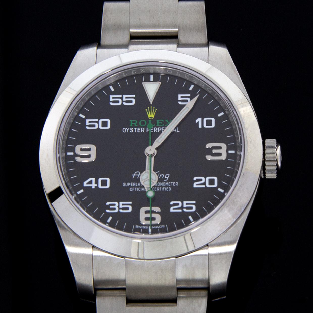 Rolex Air King Stainless Steel Watch In Excellent Condition For Sale In Columbia, MO