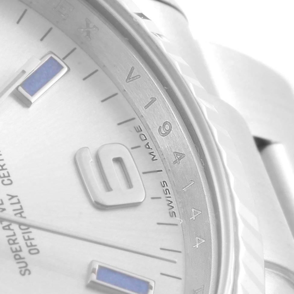 Rolex Air King Steel White Gold Blue Hour Markers Men's Watch 114234 For Sale 1