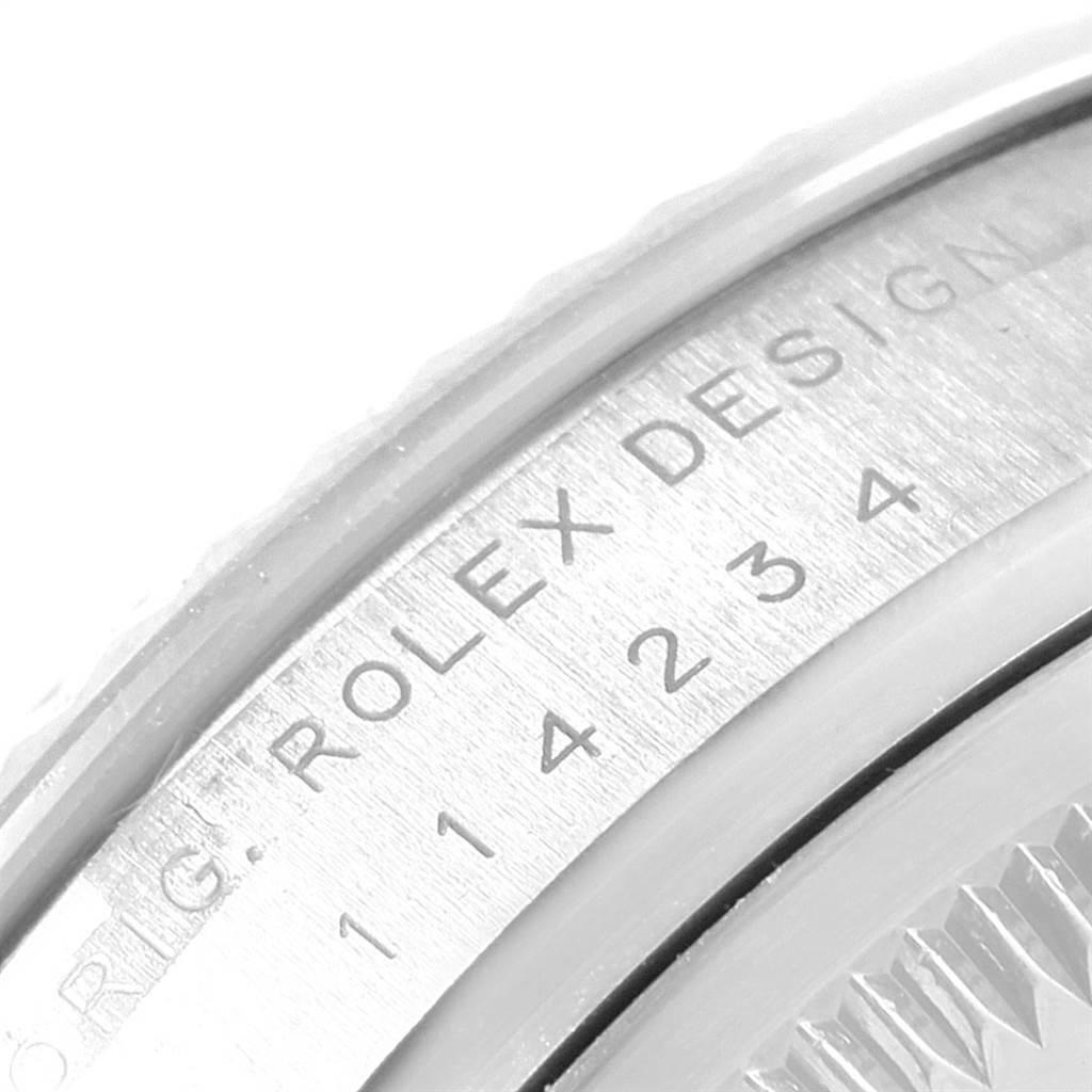 Rolex Air King Steel White Gold Blue Hour Markers Men's Watch 114234 For Sale 3
