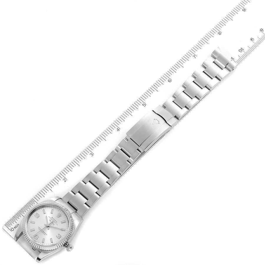 Rolex Air King Steel White Gold Fluted Bezel Mens Watch 114234 For Sale 3