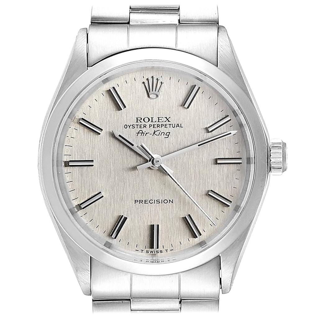 Rolex Air King Vintage Silver Linen Dial Steel Men’s Watch 5500
