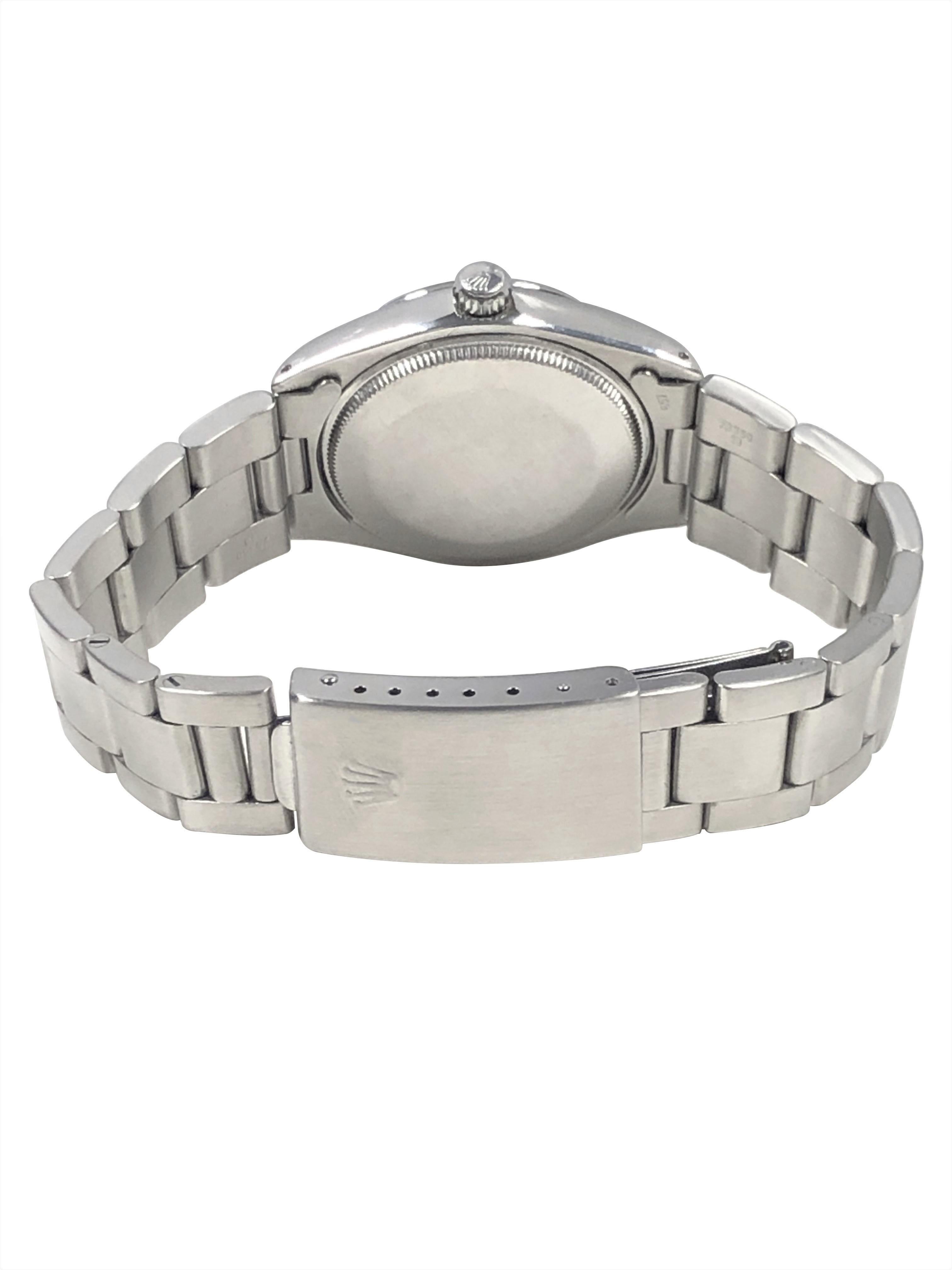 Rolex Air-King Vintage Edelstahl-Armbanduhr mit Selbstaufzug und tropischem Zifferblatt für Damen oder Herren