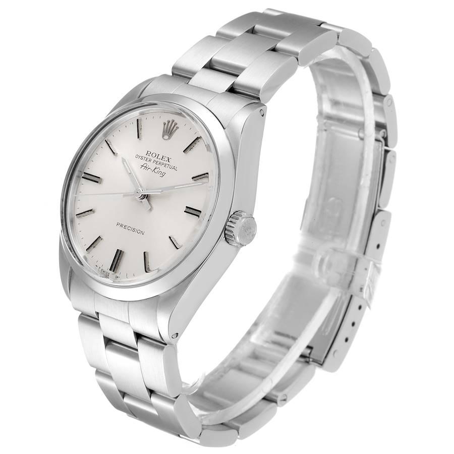 Men's Rolex Air King Vintage Stainless Steel Silver Dial Mens Watch 5500