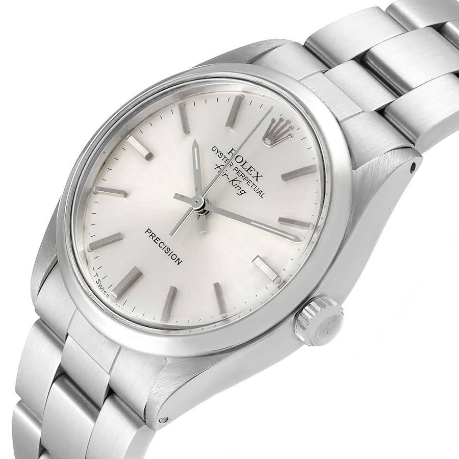 Rolex Air King Vintage Stainless Steel Silver Dial Men's Watch 5500 1