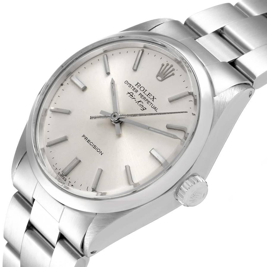 Men's Rolex Air King Vintage Stainless Steel Silver Dial Mens Watch 5500 For Sale