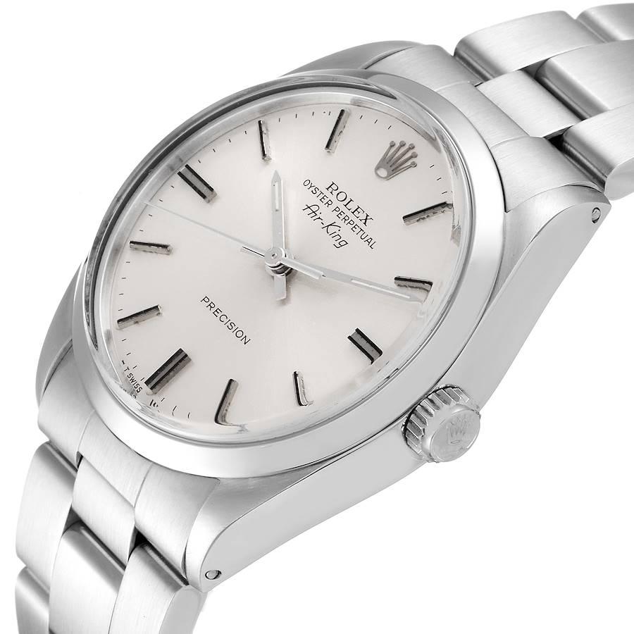 Rolex Air King Vintage Stainless Steel Silver Dial Mens Watch 5500 1