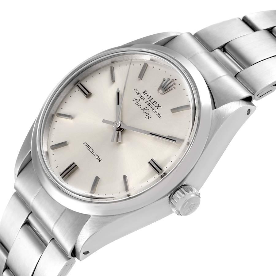 Men's Rolex Air King Vintage Stainless Steel Silver Dial Mens Watch 5500