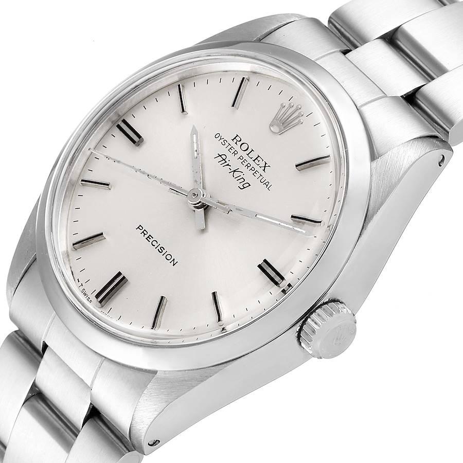 Rolex Air King Vintage Stainless Steel Silver Dial Mens Watch 5500 For Sale 1