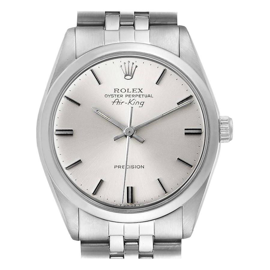 Rolex Air King Vintage Stainless Steel Silver Dial Men's Watch 5500 For Sale