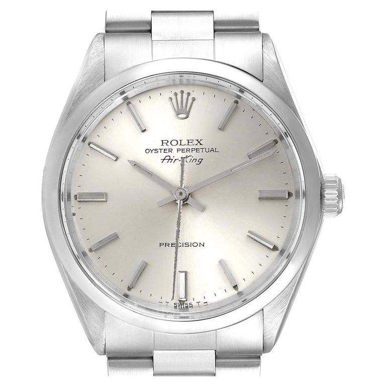 Rolex Air King Vintage Stainless Steel Silver Dial Mens Watch 5500 For Sale  at 1stDibs