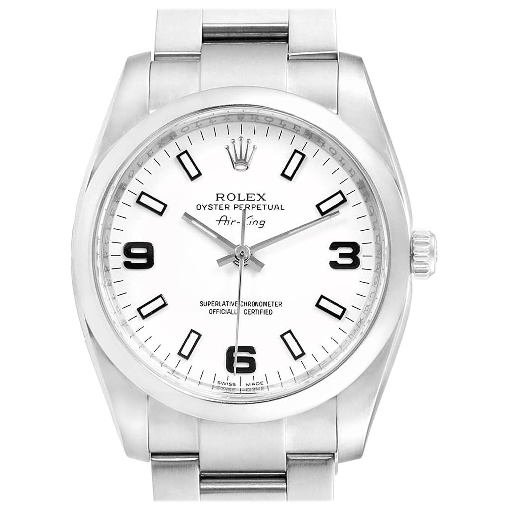 Rolex Air King White Dial Domed Bezel Steel Men's Watch 114200 For Sale