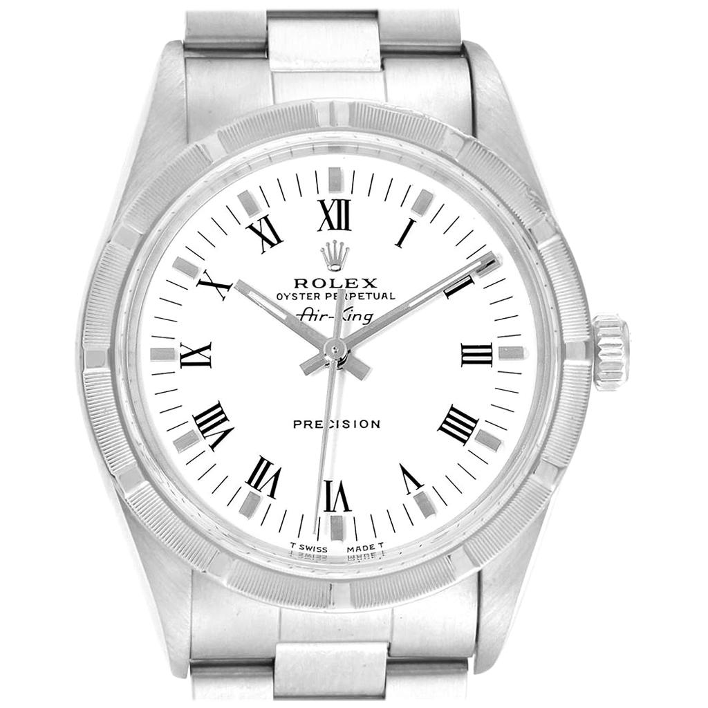 Rolex Air King White Dial Steel Men's Watch 14010 Box