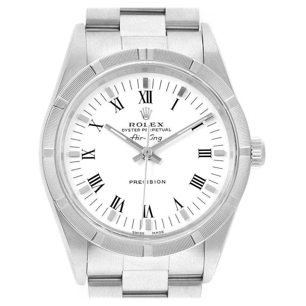 Rolex Air King White Dial Steel Men’s Watch 14010 Box For Sale