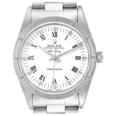 Rolex Air King White Dial Steel Men's Watch 14010 Box Papers