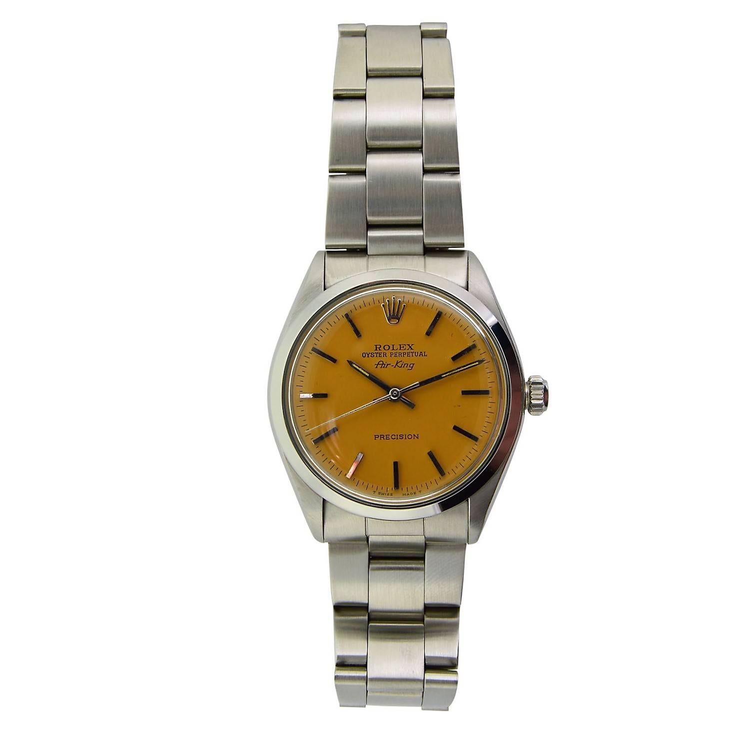 Rolex Air King avec cadran orange personnalisé, c. 1970 en vente 1