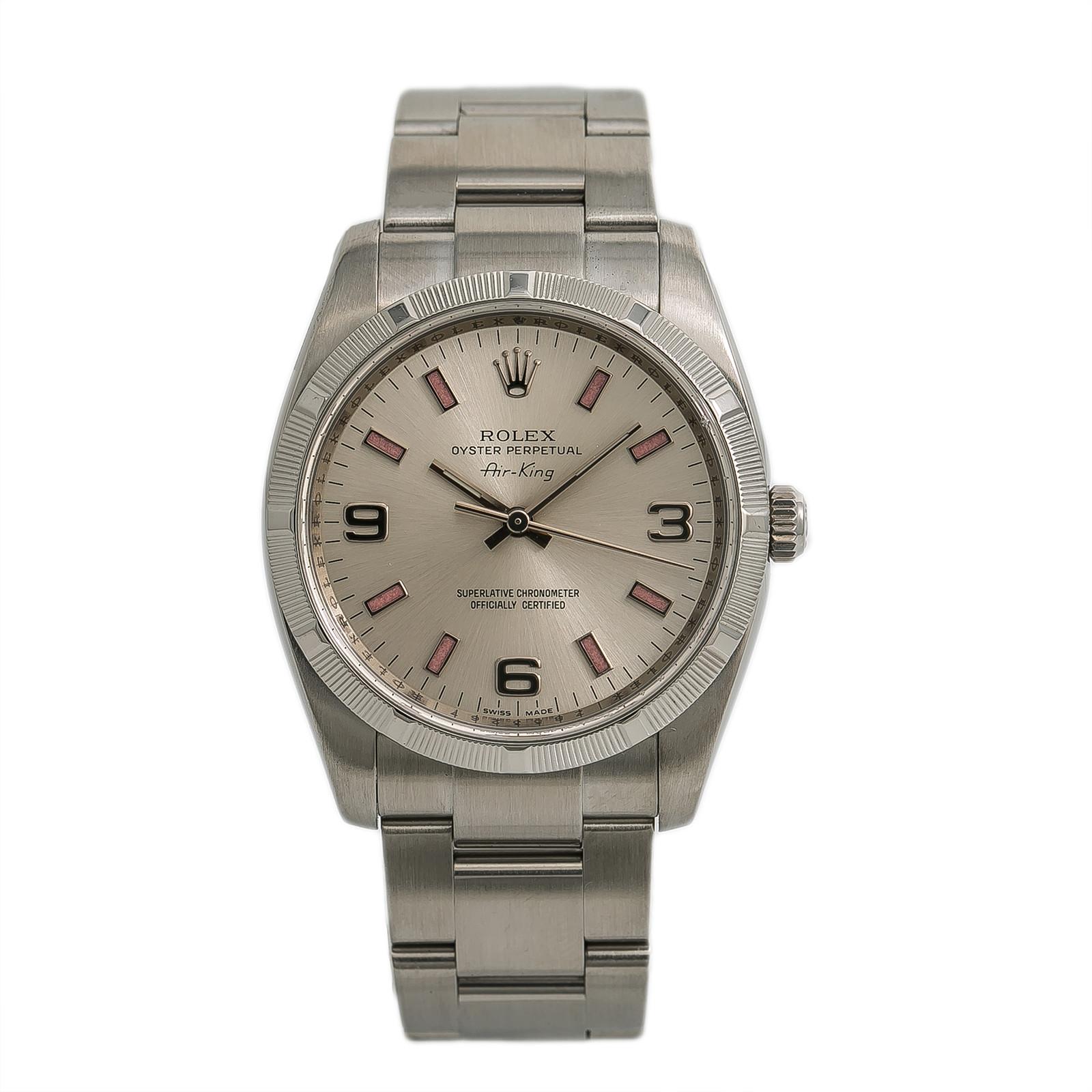 Rolex Air-King 114210, Silver Dial Certified Authentic For Sale