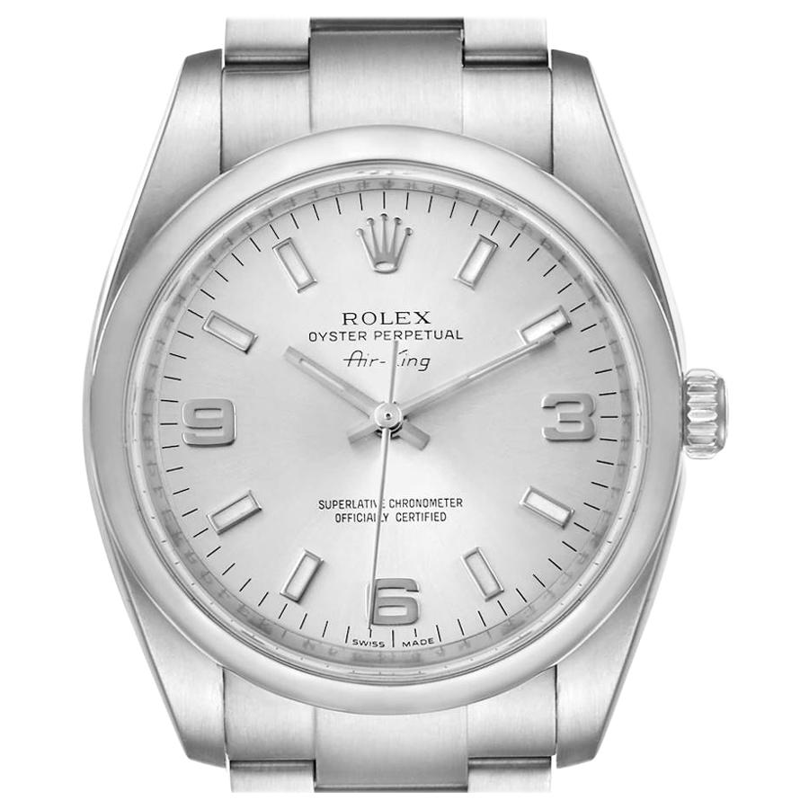 Rolex Airking Oyster Perpetual Silver Dial Steel Men's Watch 114200 For Sale