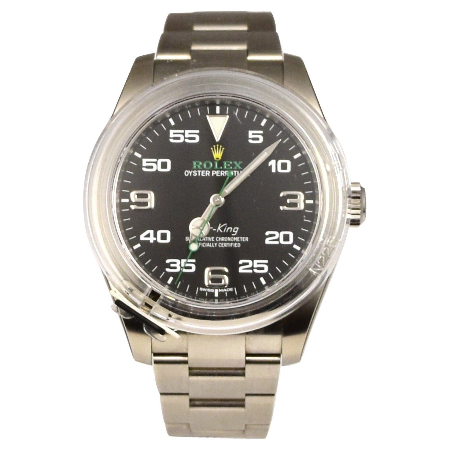 Rolex Airking Ref. 116900 Edelstahl-Uhr mit schwarzem Zifferblatt