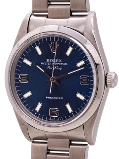 Rolex Airking Ref 14000 Blue Explorer Dial Stainless Steel, circa 1997