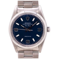 Used Rolex Airking Ref 14000 Blue Explorer Dial Stainless Steel, circa 1997