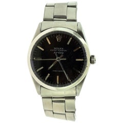 Vintage Rolex Airking Ref. 5500 Oyster Perpetual Stainless Steel Black Dial Watch 'R-10'