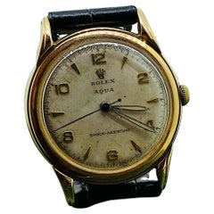 Rolex Aqua 10ct Rose Gold Vintage circa 1950s Mens' Watch, All Original Parts
