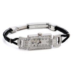 Rolex Art Deco 18kt, White Gold Ladies Wristwatch with Diamonds
