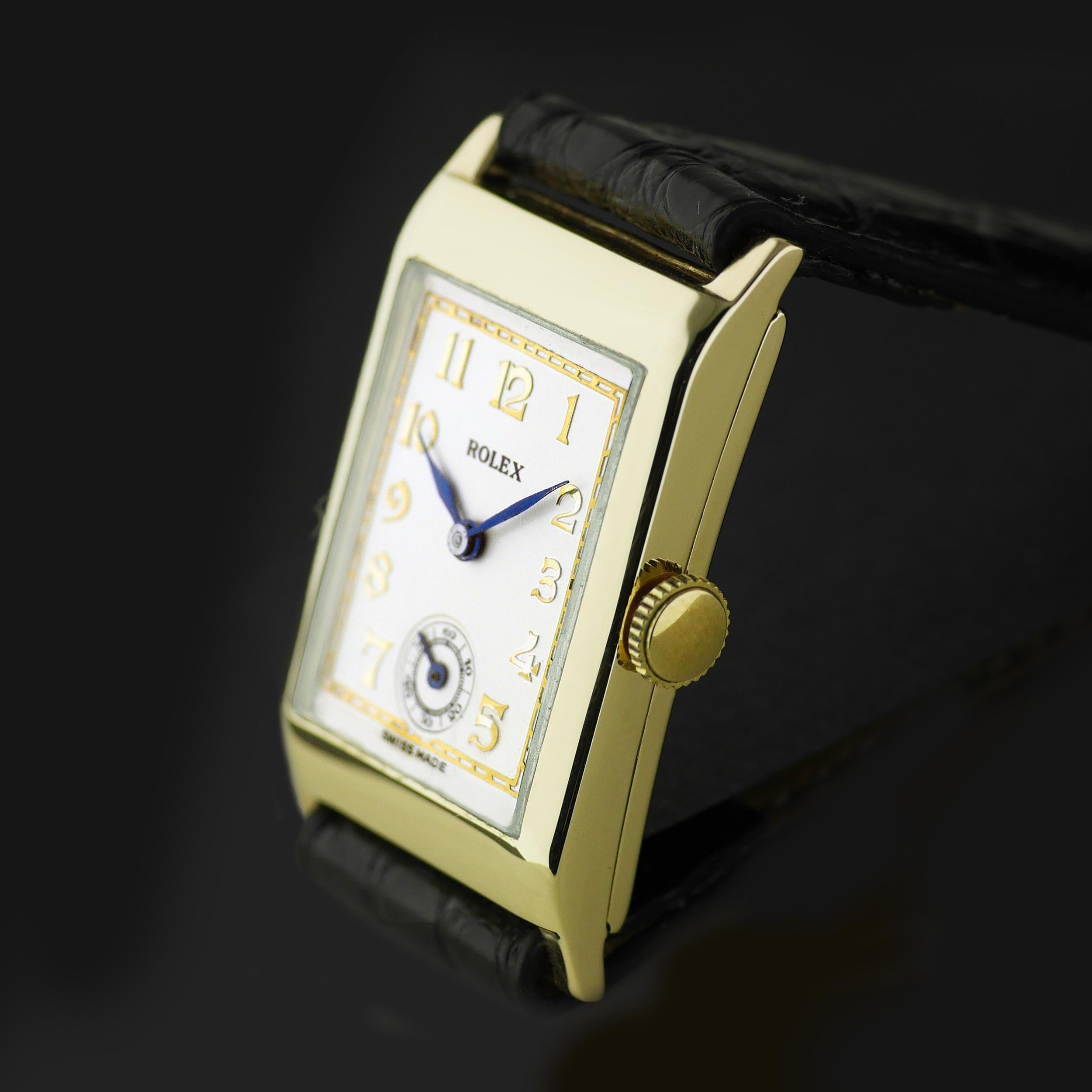 Rolex, montre-bracelet Art déco en or 1938 Unisexe en vente