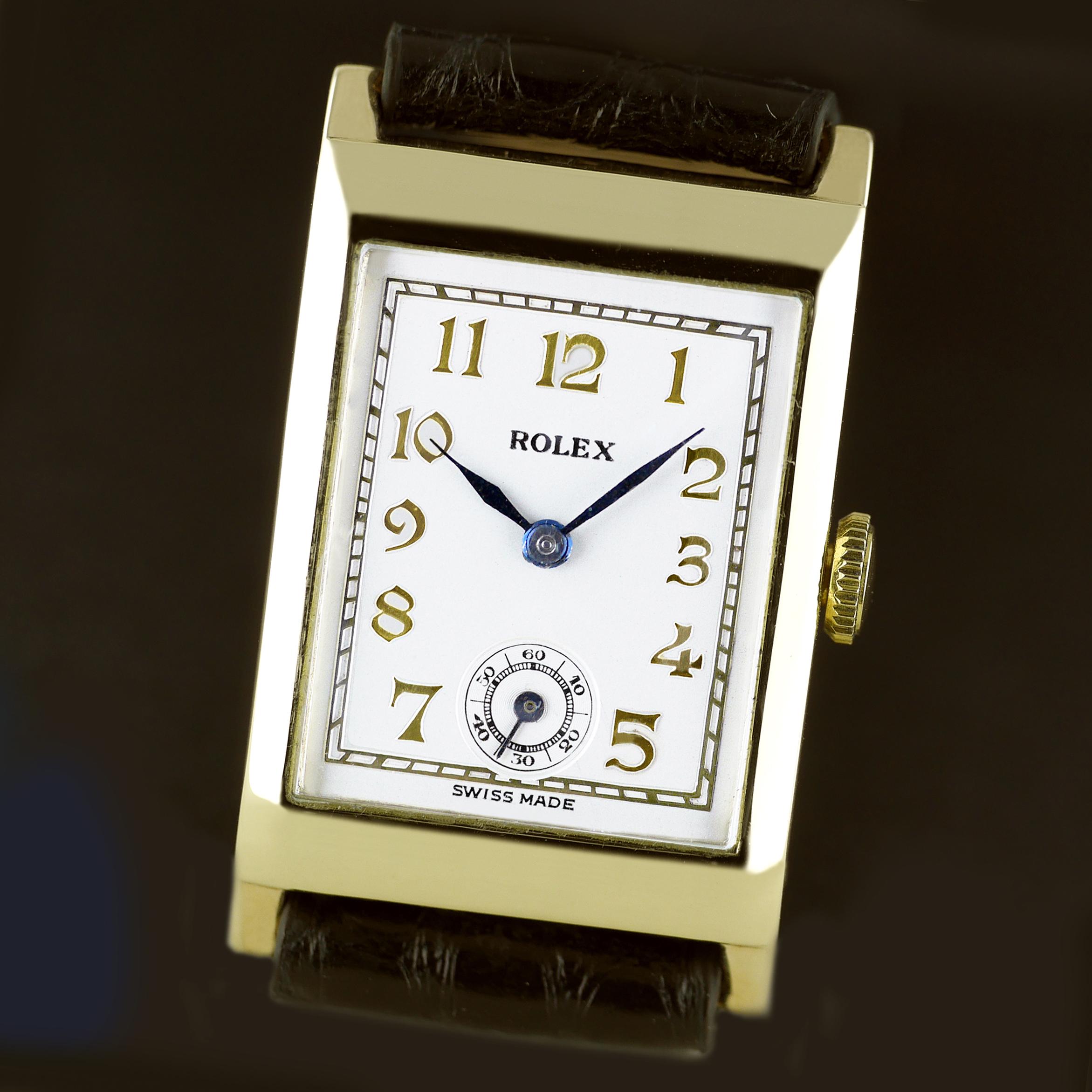 Rolex, montre-bracelet Art déco en or 1938 en vente 1