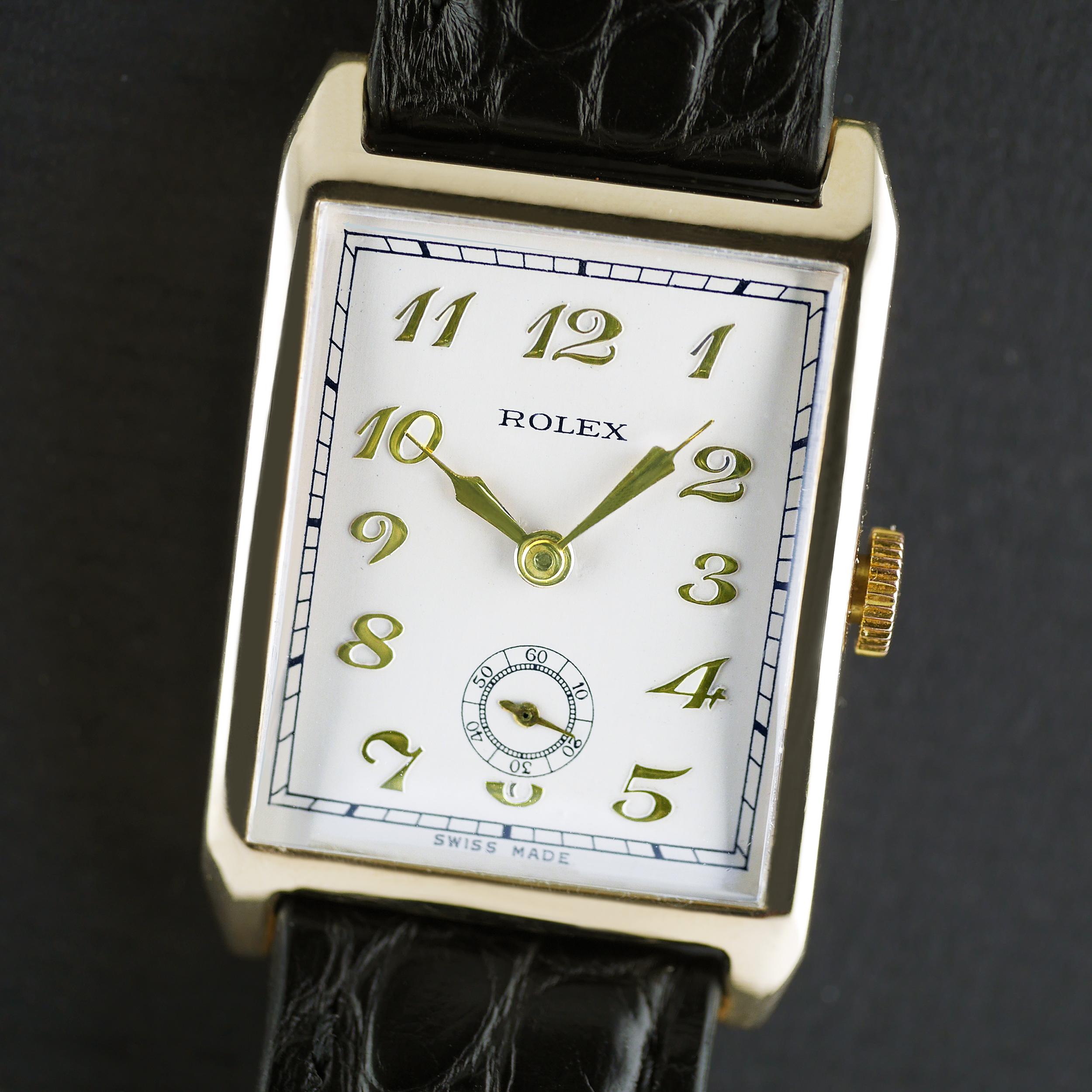 Rolex Art-Déco-Armbanduhr aus Gold, 1929 für Damen oder Herren im Angebot
