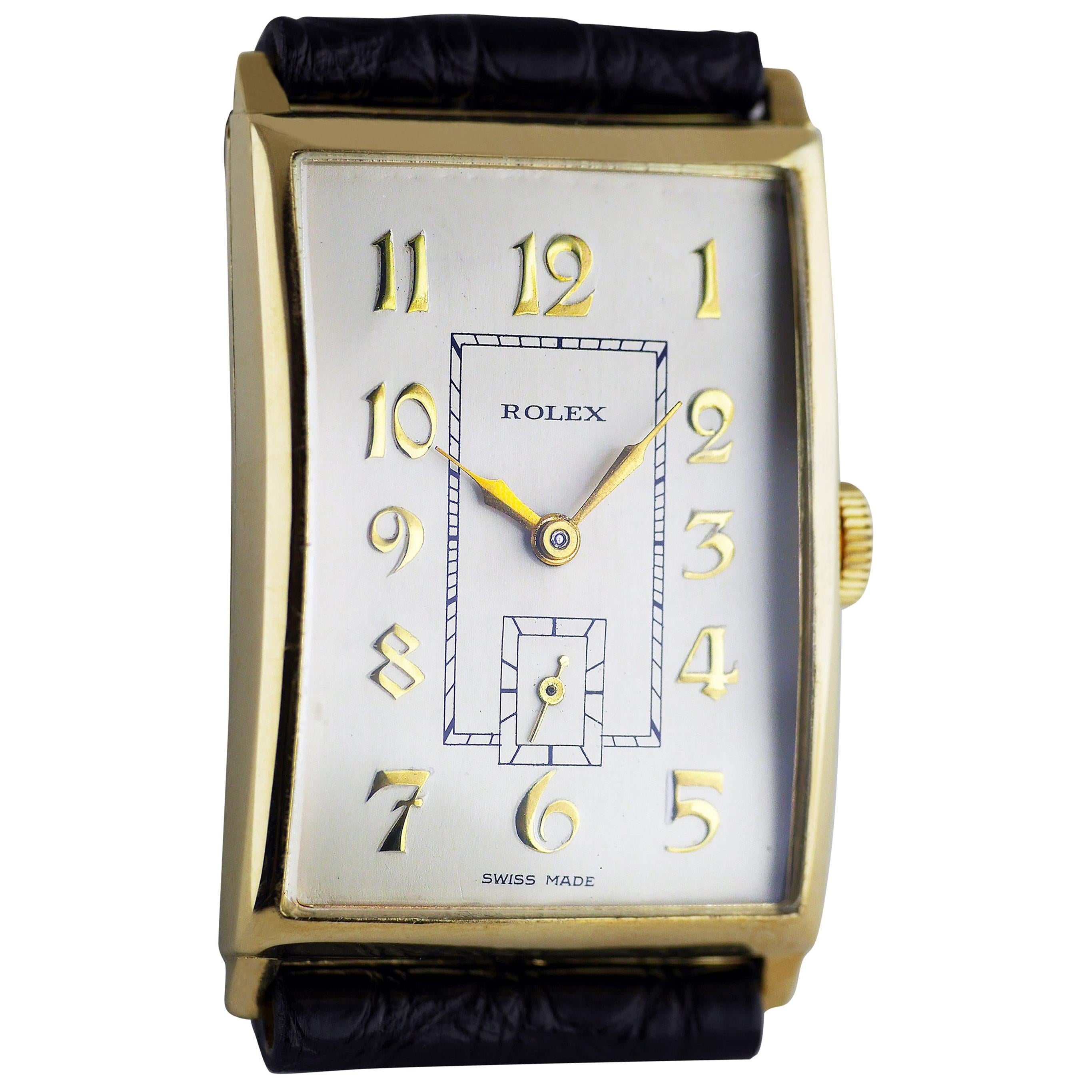 Rolex Art Deco Gold Wristwatch, 1930 6